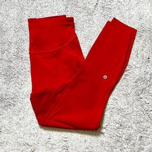 lululemon base pace high rise 25" leggings - dark red - size 8